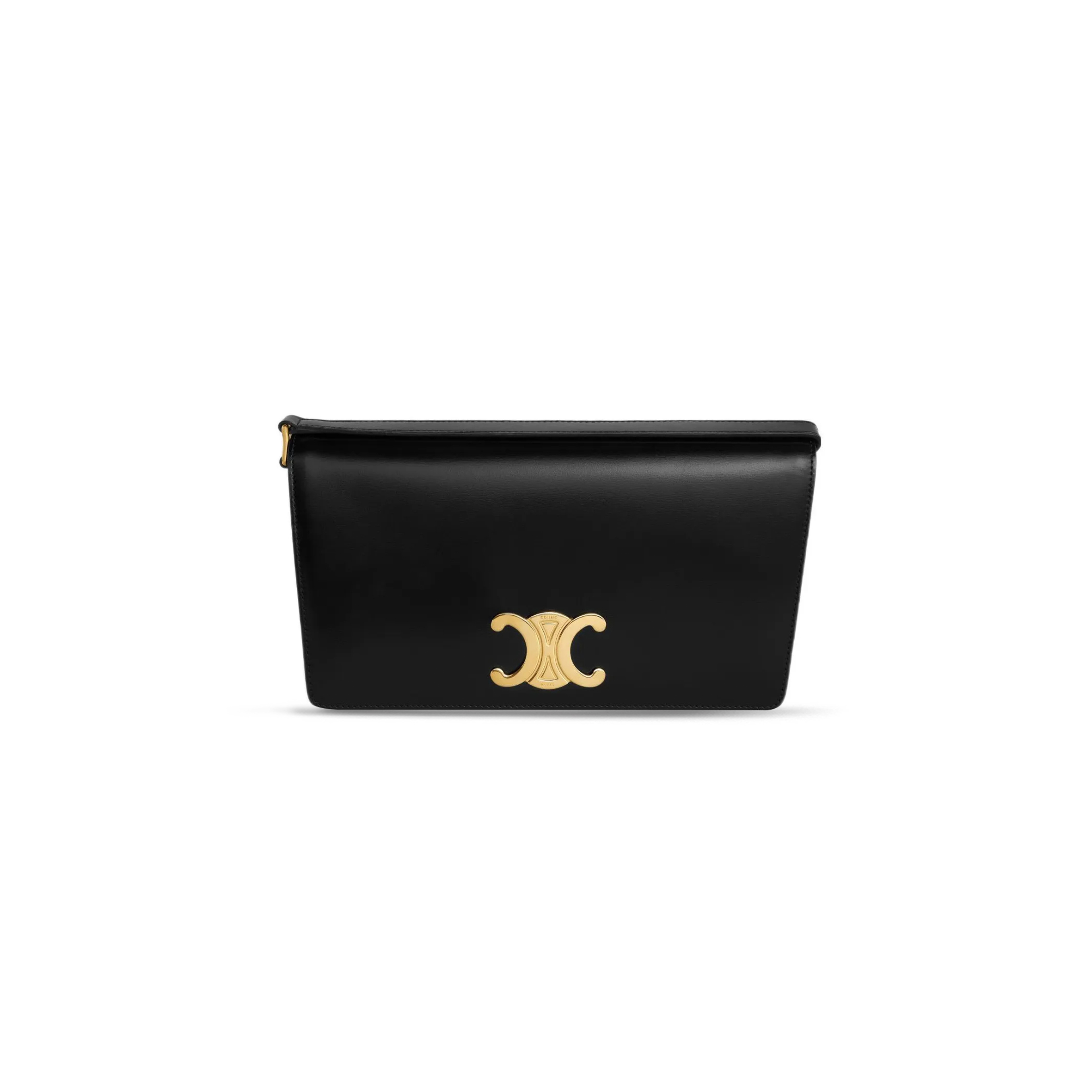 CELINE SHOULDER BAG IN TRAPEZE TRIOMPHE SHINY CALFSKIN 199283BF4.38NO (26.2*14.5*2cm)